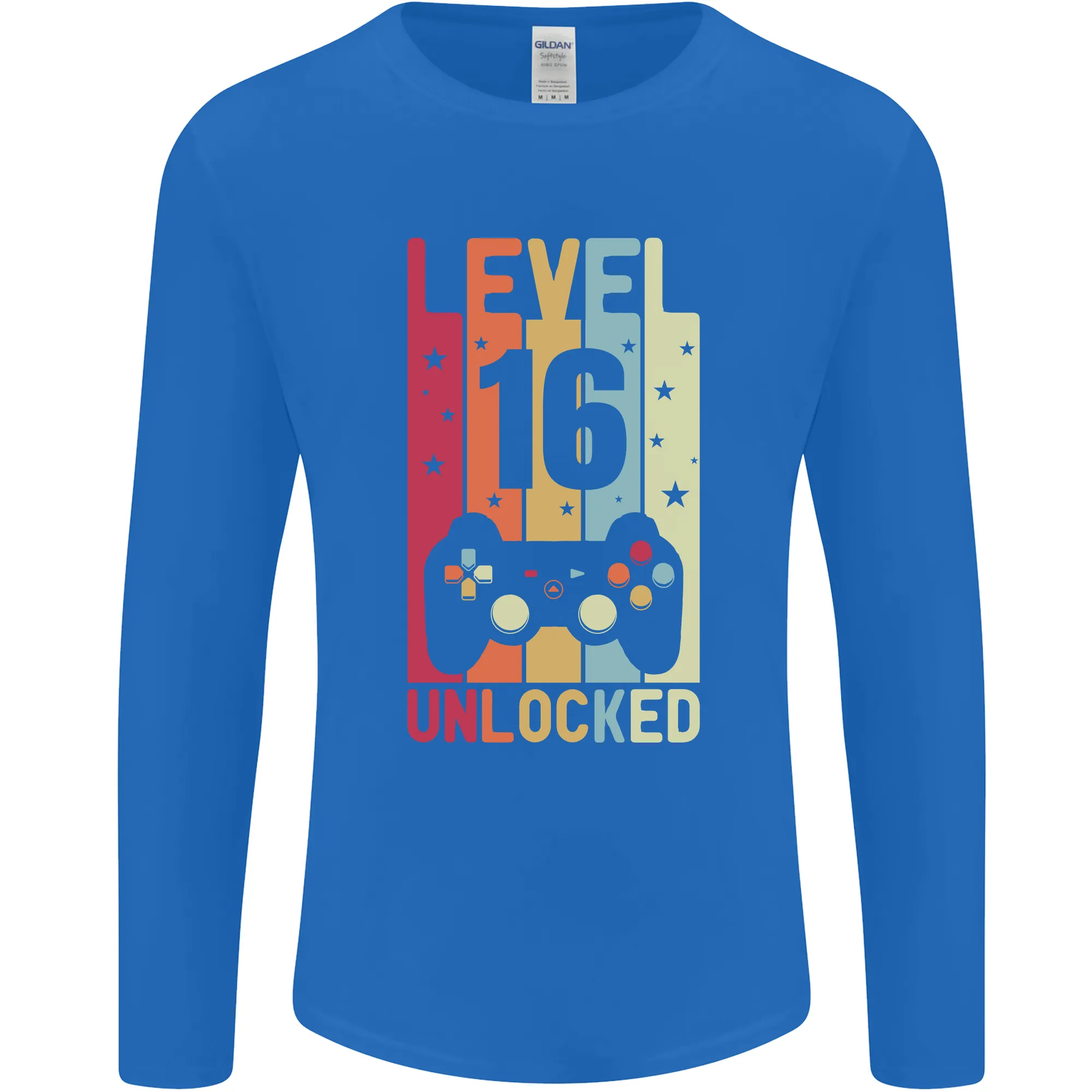 16th Birthday 16 Year Old Level Up Gaming Mens Long Sleeve T-Shirt