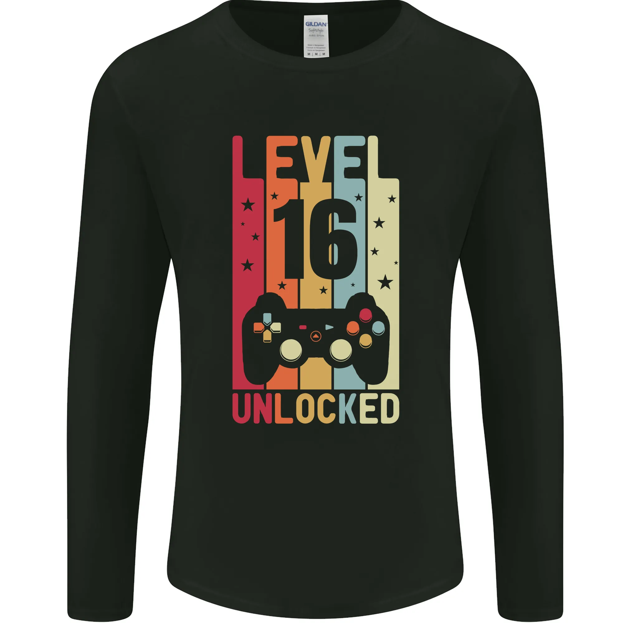 16th Birthday 16 Year Old Level Up Gaming Mens Long Sleeve T-Shirt