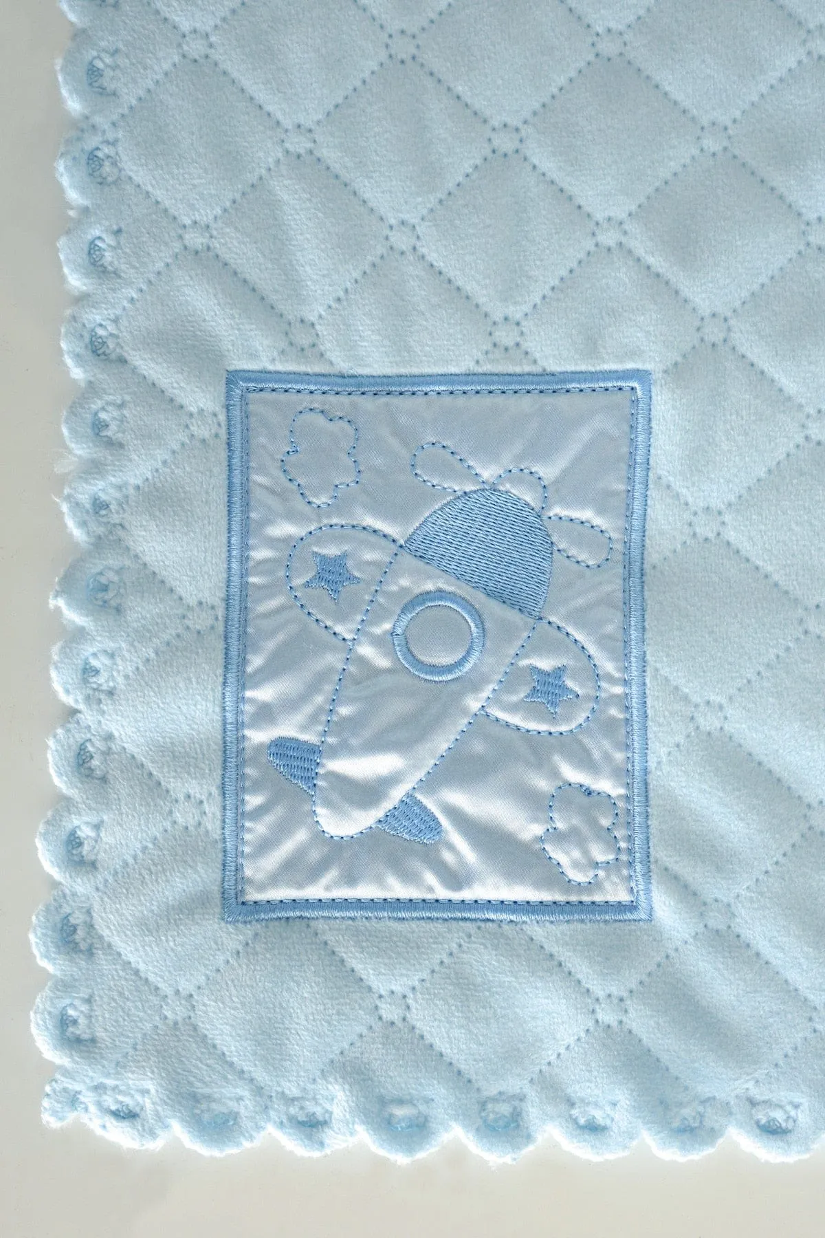 29.5IN x 47IN Ultra-Soft Embroidery Baby Blanket