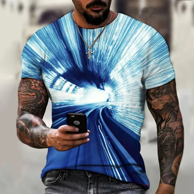 2xl -3 Xlrge Men's Graphic 3d O Neck T Shirt Casual Streetwear Short Sleeve