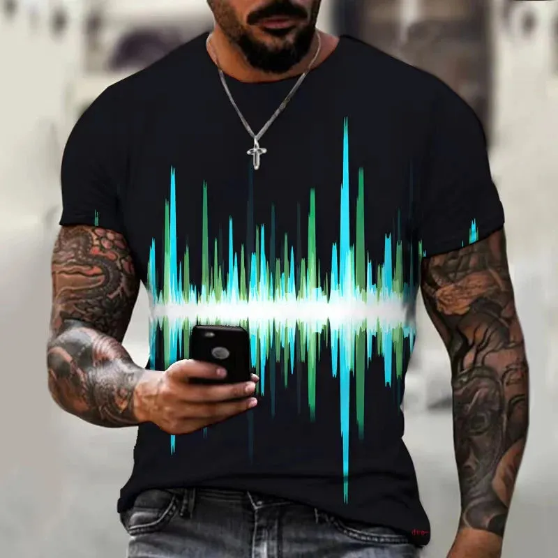 2xl -3 Xlrge Men's Graphic 3d O Neck T Shirt Casual Streetwear Short Sleeve