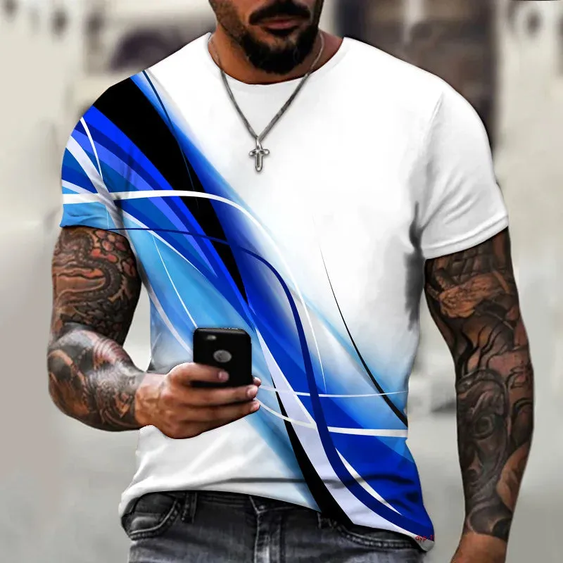 2xl -3 Xlrge Men's Graphic 3d O Neck T Shirt Casual Streetwear Short Sleeve