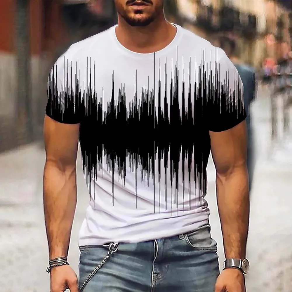 2xl -3 Xlrge Men's Graphic 3d O Neck T Shirt Casual Streetwear Short Sleeve