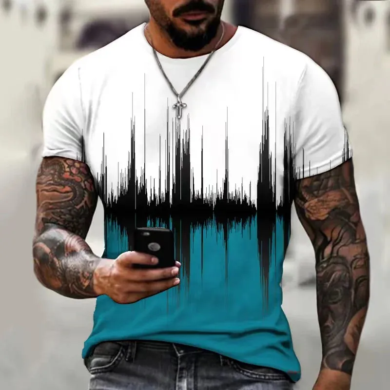 2xl -3 Xlrge Men's Graphic 3d O Neck T Shirt Casual Streetwear Short Sleeve