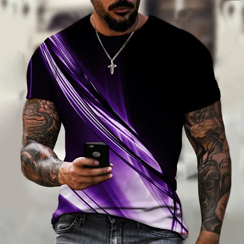 2xl -3 Xlrge Men's Graphic 3d O Neck T Shirt Casual Streetwear Short Sleeve