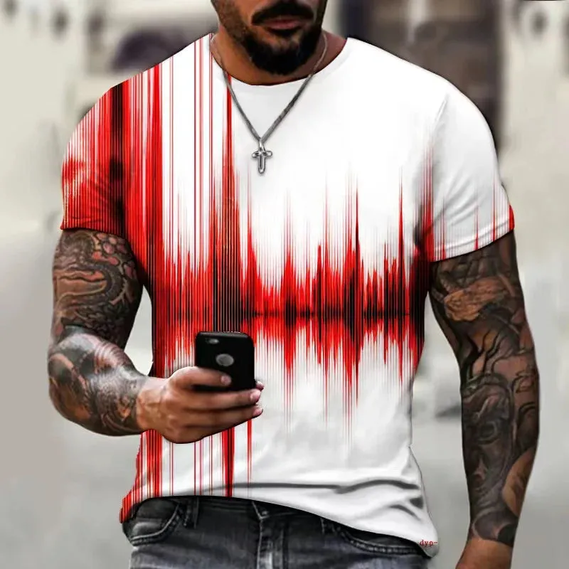 2xl -3 Xlrge Men's Graphic 3d O Neck T Shirt Casual Streetwear Short Sleeve