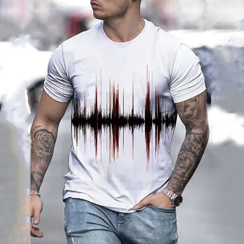 2xl -3 Xlrge Men's Graphic 3d O Neck T Shirt Casual Streetwear Short Sleeve