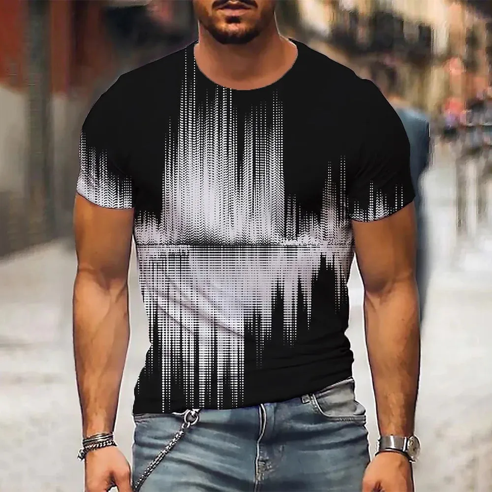 2xl -3 Xlrge Men's Graphic 3d O Neck T Shirt Casual Streetwear Short Sleeve