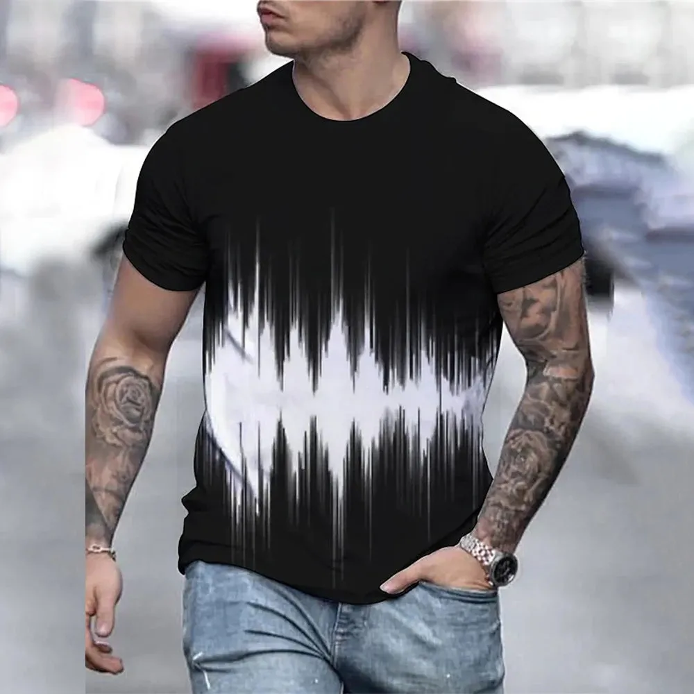 2xl -3 Xlrge Men's Graphic 3d O Neck T Shirt Casual Streetwear Short Sleeve