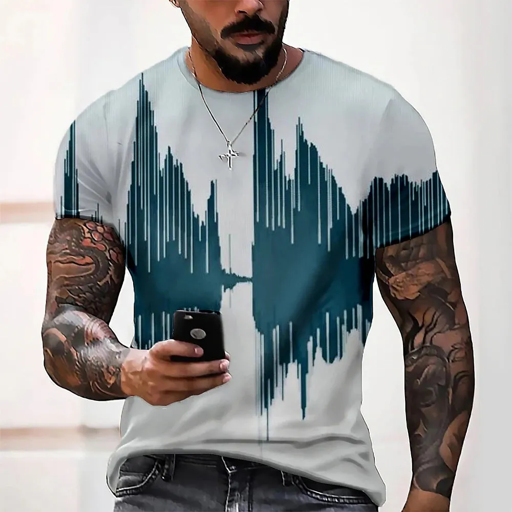 2xl -3 Xlrge Men's Graphic 3d O Neck T Shirt Casual Streetwear Short Sleeve