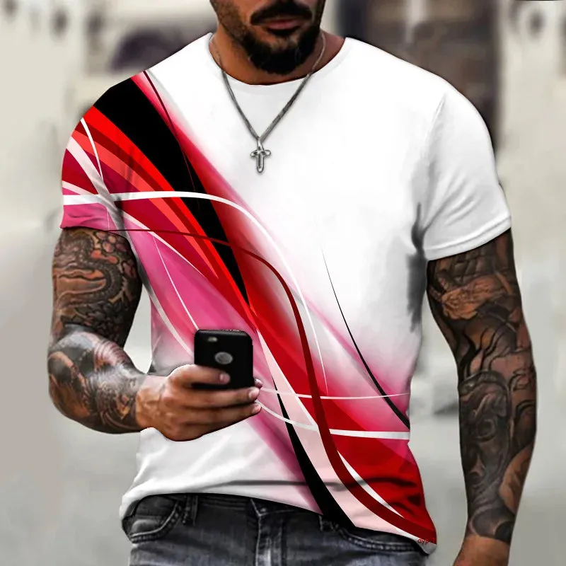 2xl -3 Xlrge Men's Graphic 3d O Neck T Shirt Casual Streetwear Short Sleeve