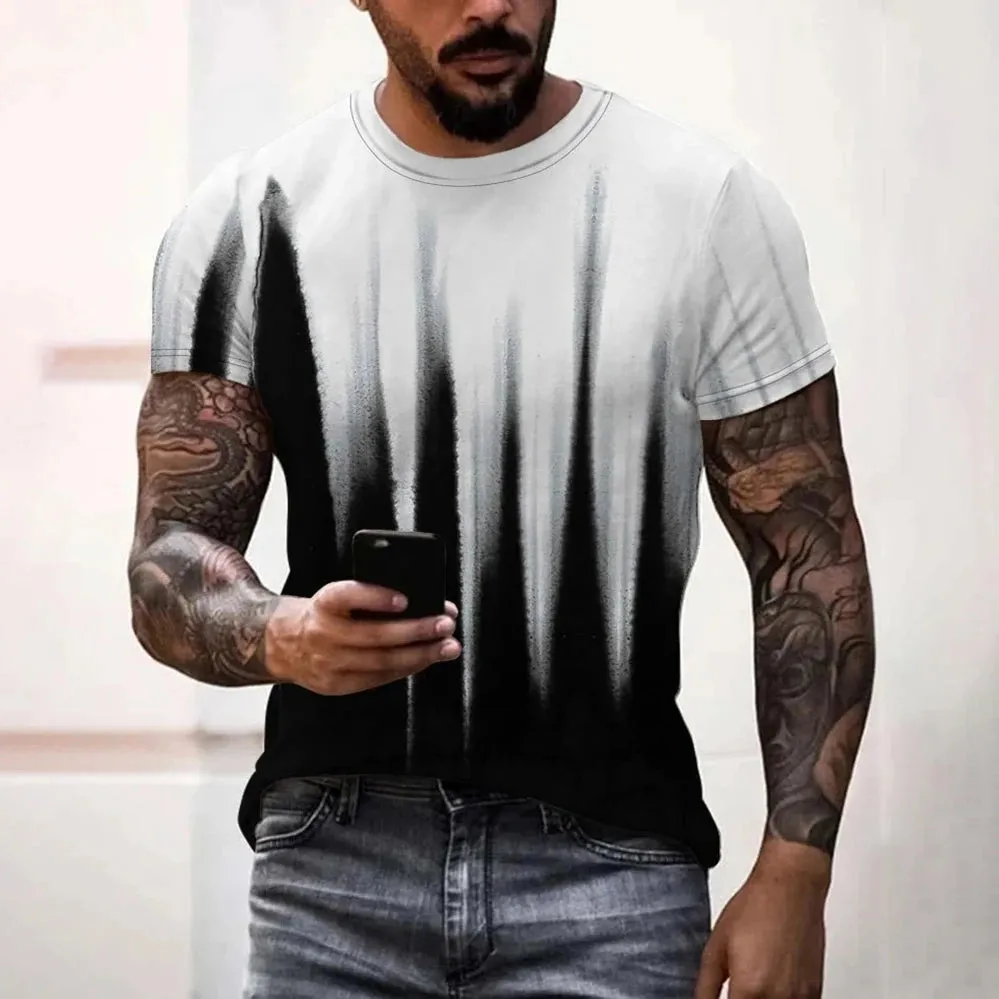 2xl -3 Xlrge Men's Graphic 3d O Neck T Shirt Casual Streetwear Short Sleeve