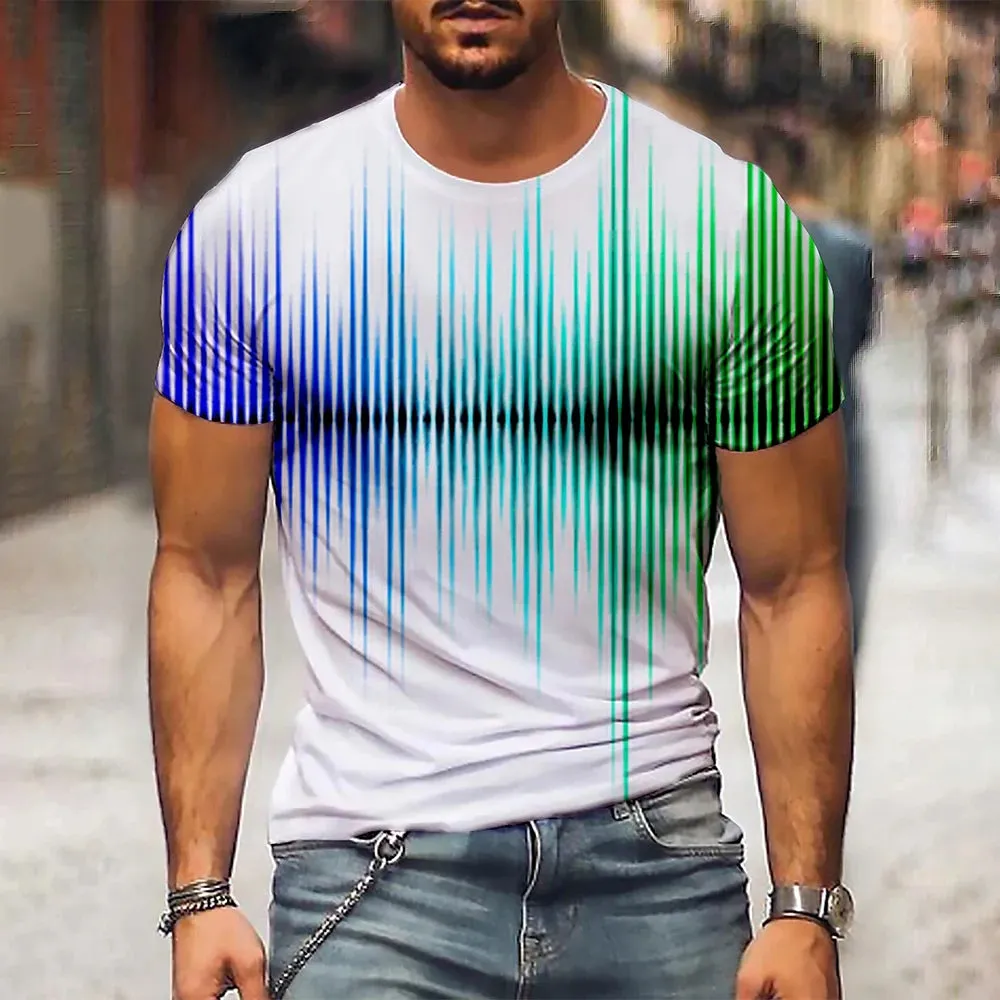 2xl -3 Xlrge Men's Graphic 3d O Neck T Shirt Casual Streetwear Short Sleeve