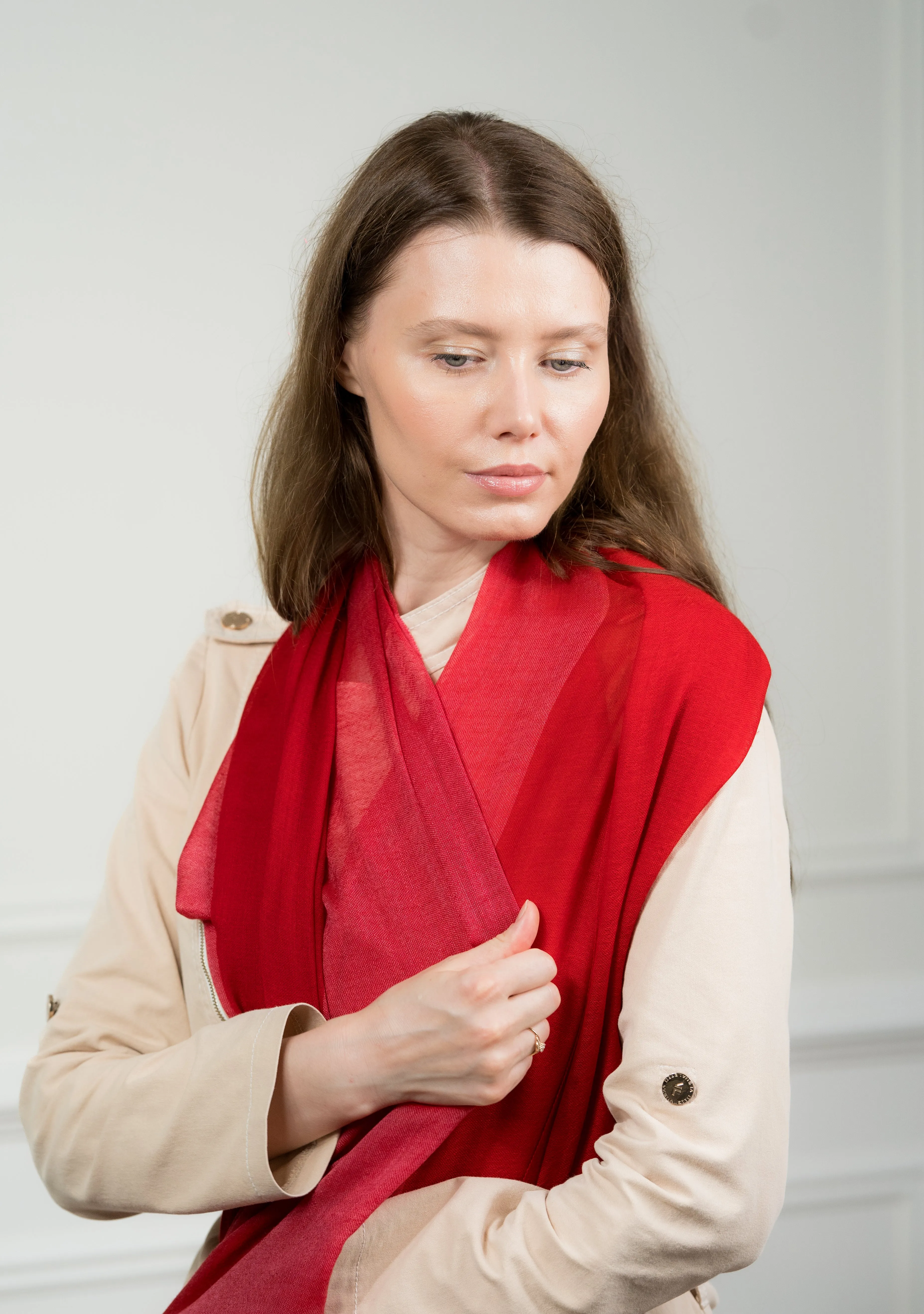 4 Color Block Scarlet Scarf