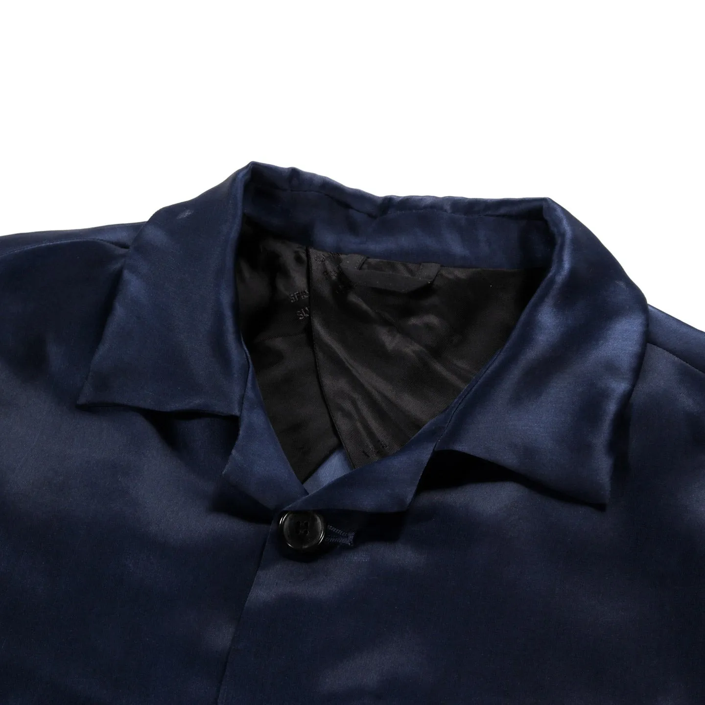 4SDESIGNS L/S SHIRT BLAZER NAVY ALL-SILK ORGANZA