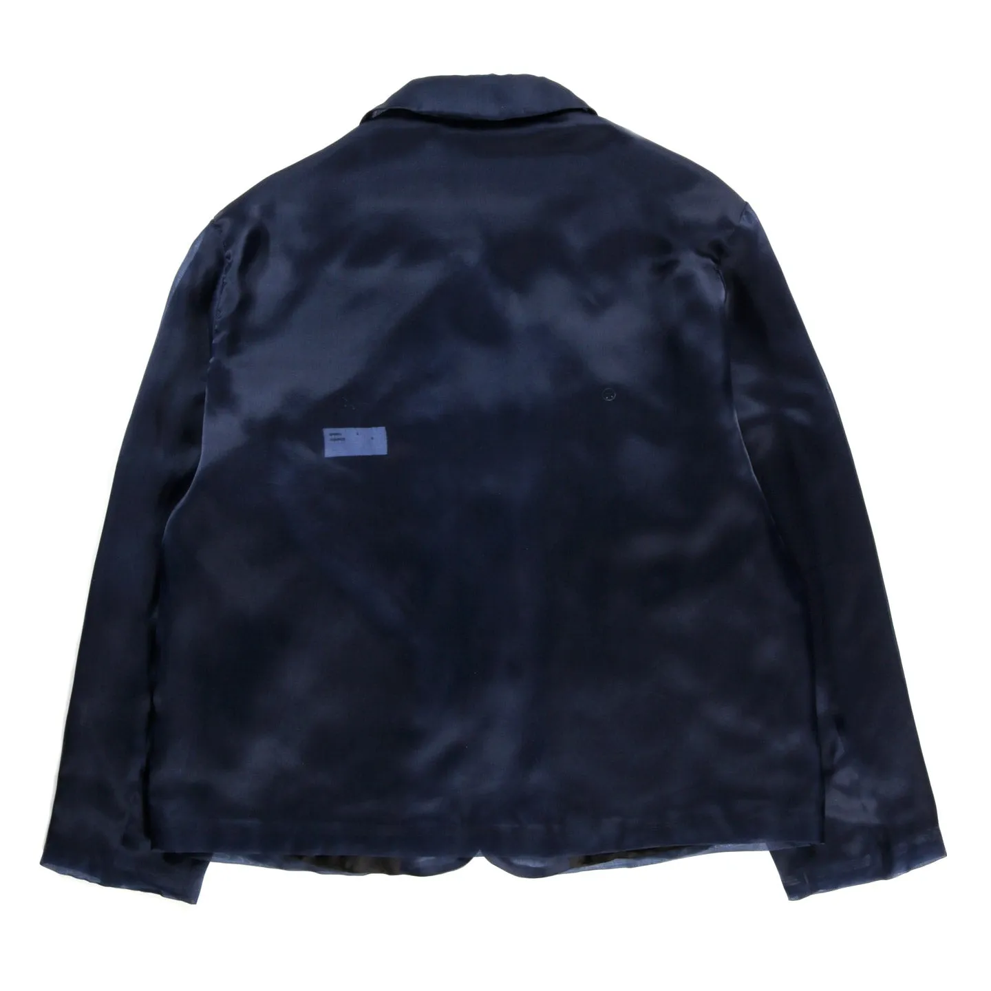 4SDESIGNS L/S SHIRT BLAZER NAVY ALL-SILK ORGANZA