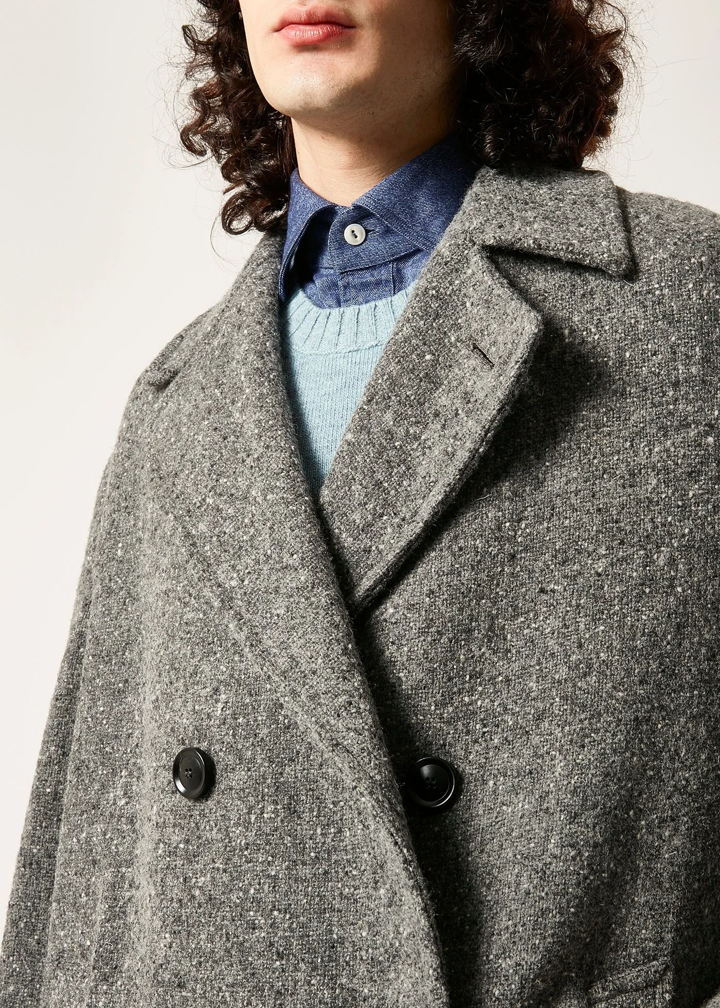 AATHENE GREY DOUBLE-BREASTED COAT