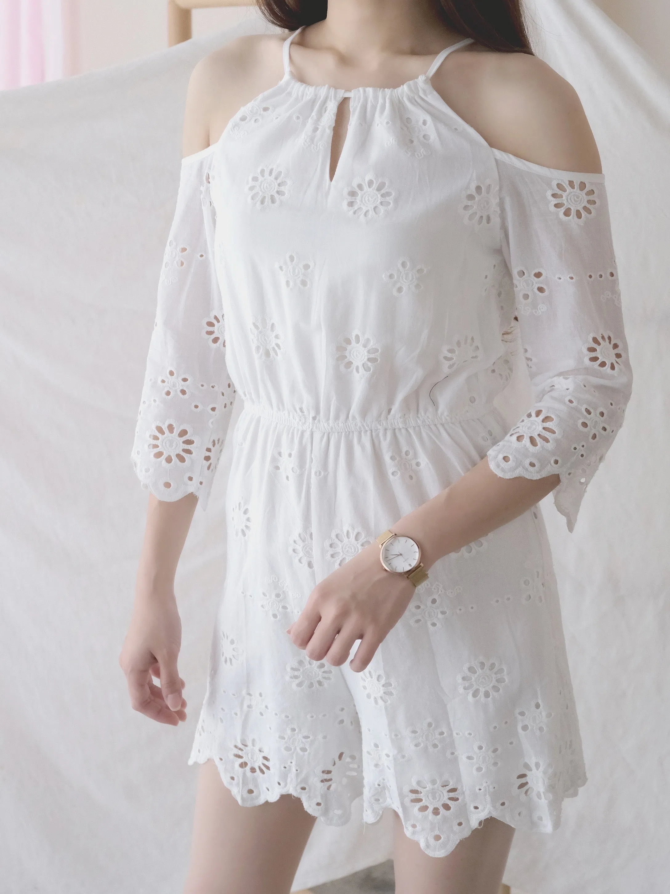 ACEWIN Halterneck Romper With Broderie Anglaise (Size S-M) 702989