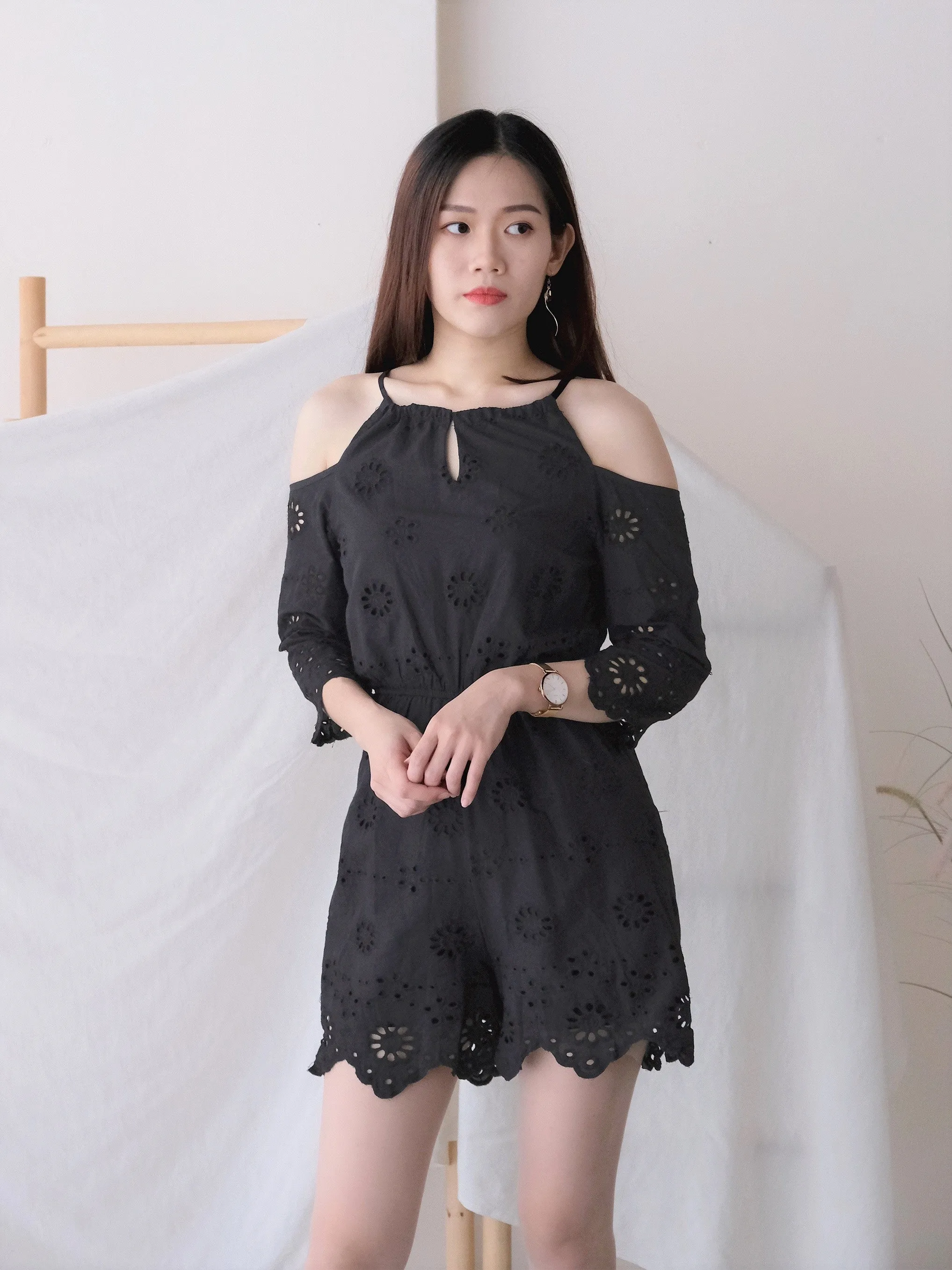 ACEWIN Halterneck Romper With Broderie Anglaise (Size S-M) 702989