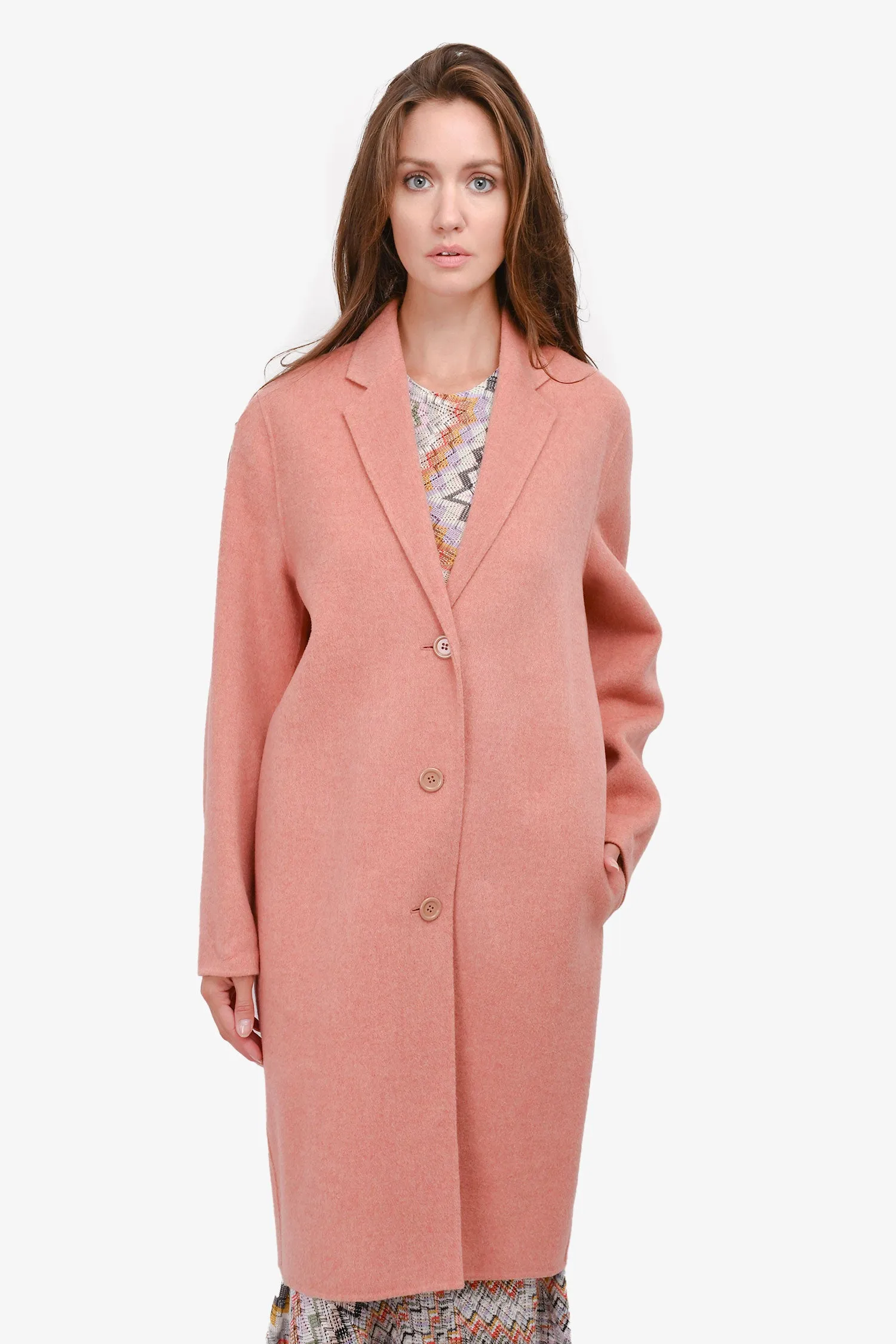 Acne Studios Pink Wool/Cashmere Coat Size 34