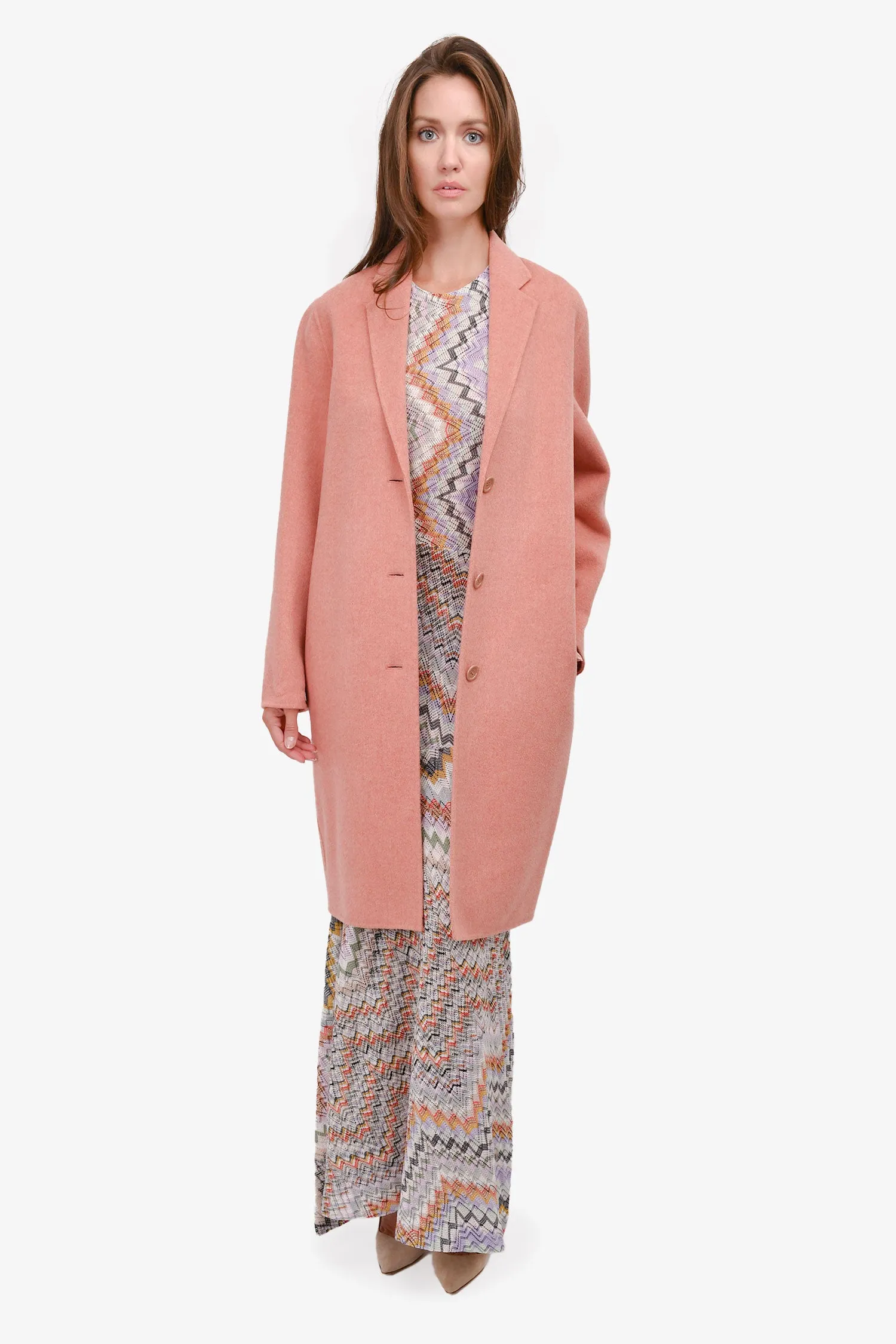 Acne Studios Pink Wool/Cashmere Coat Size 34