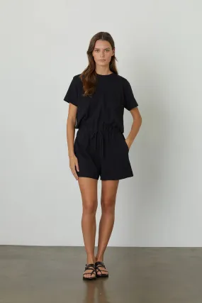 AMBER LIGHT STRUCTURED ROMPER - BLACK