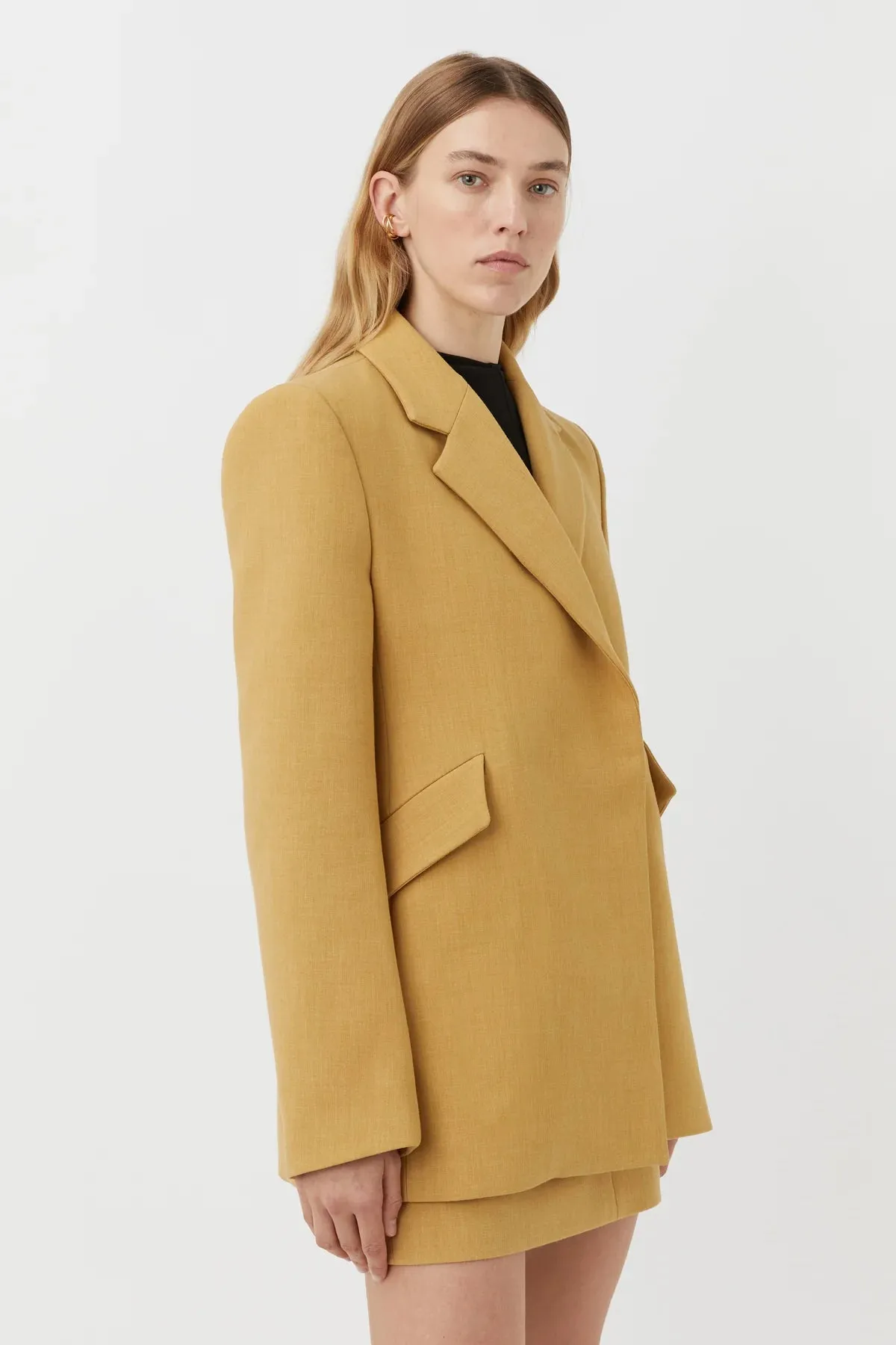 Ambrose Tailored Blazer Mustard