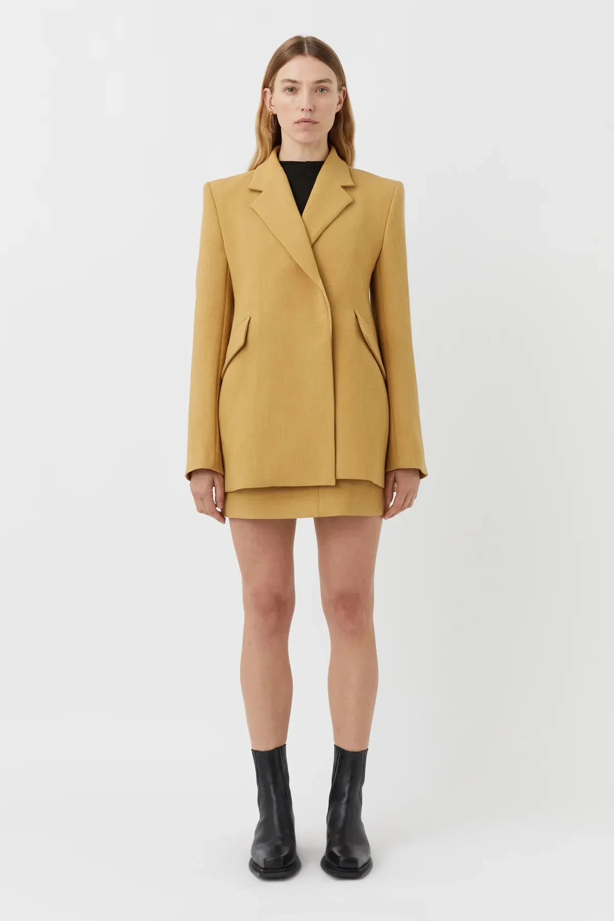 Ambrose Tailored Blazer Mustard