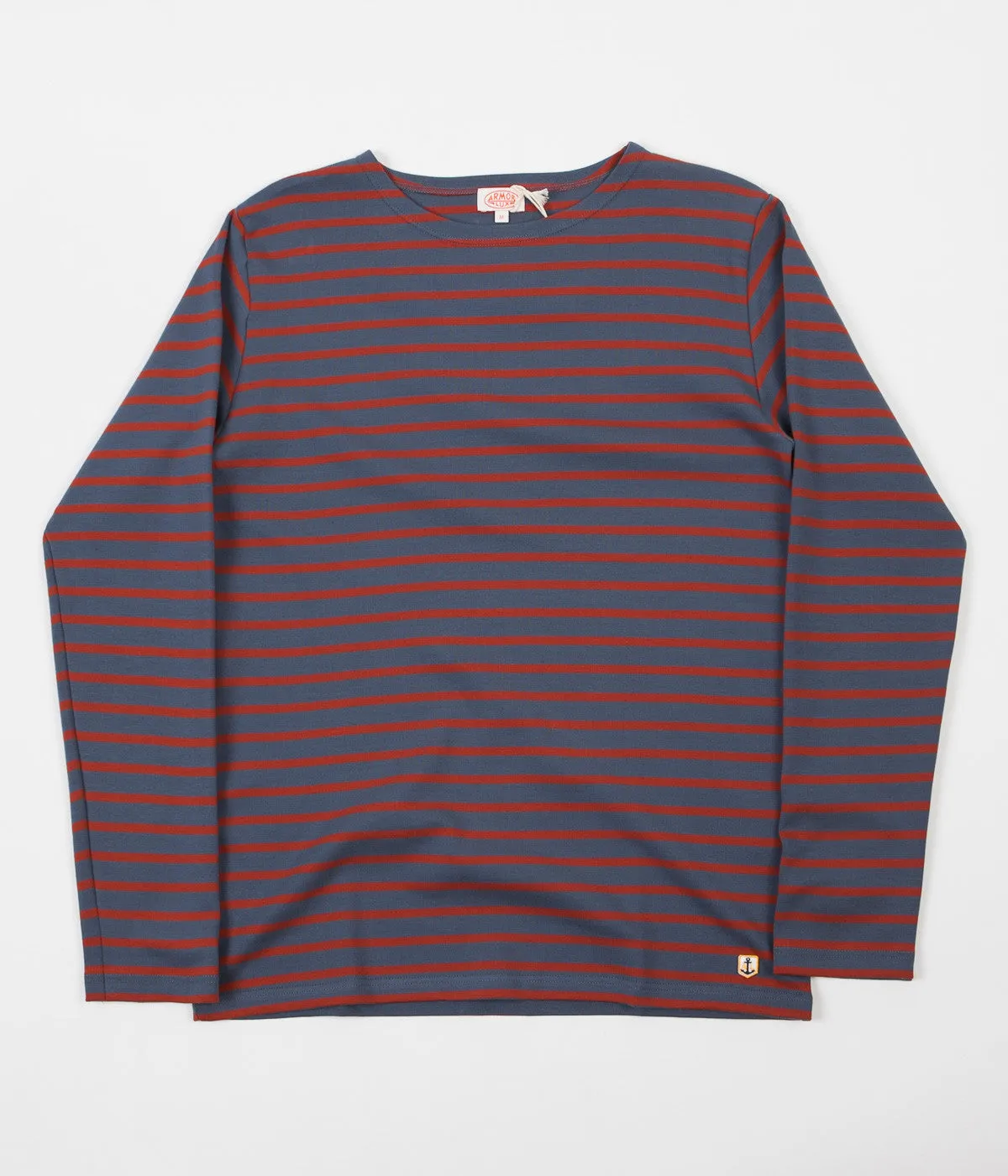 Armor Lux Breton Long Sleeve T-Shirt - Avio / Brick