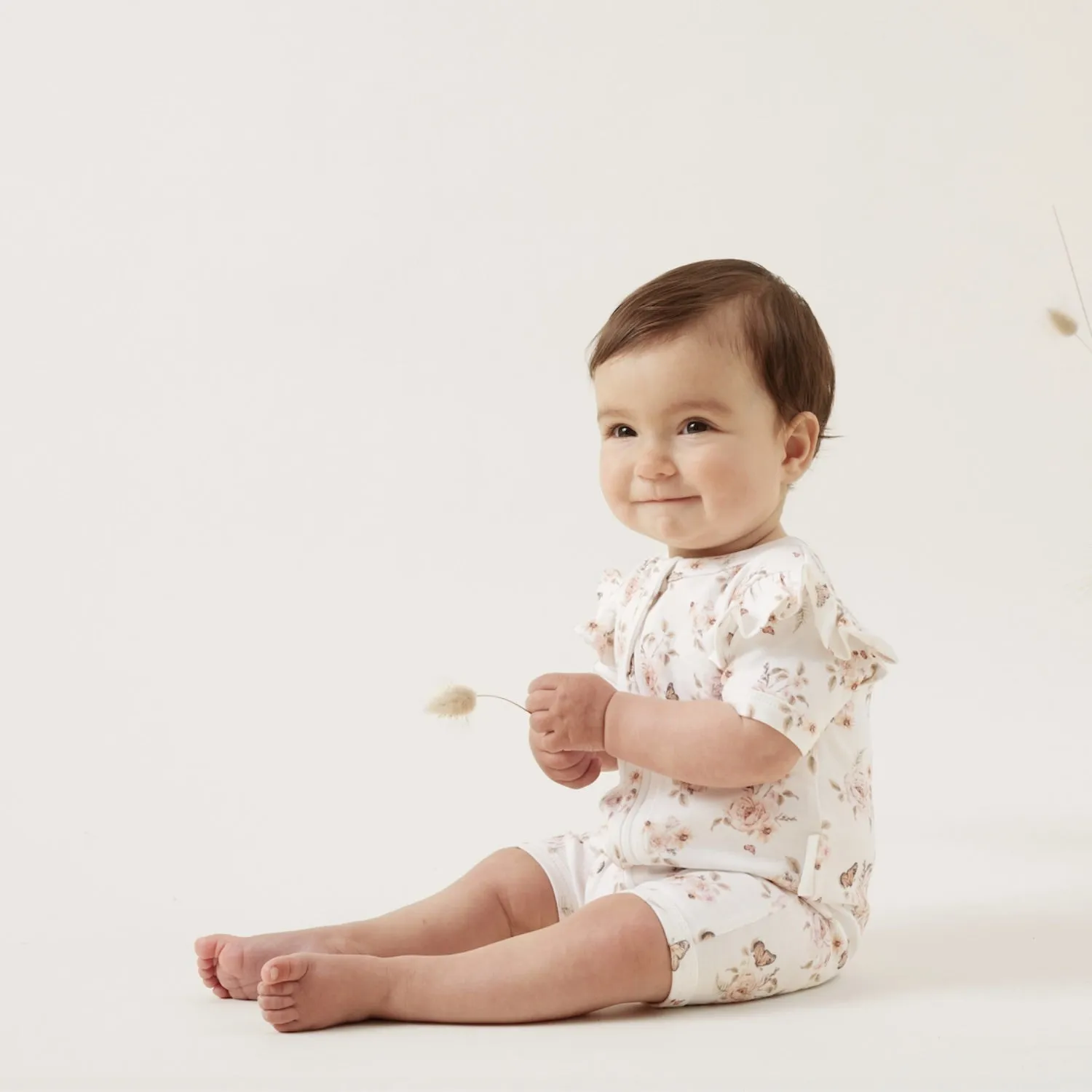 Aster & Oak Butterfly Zip Romper