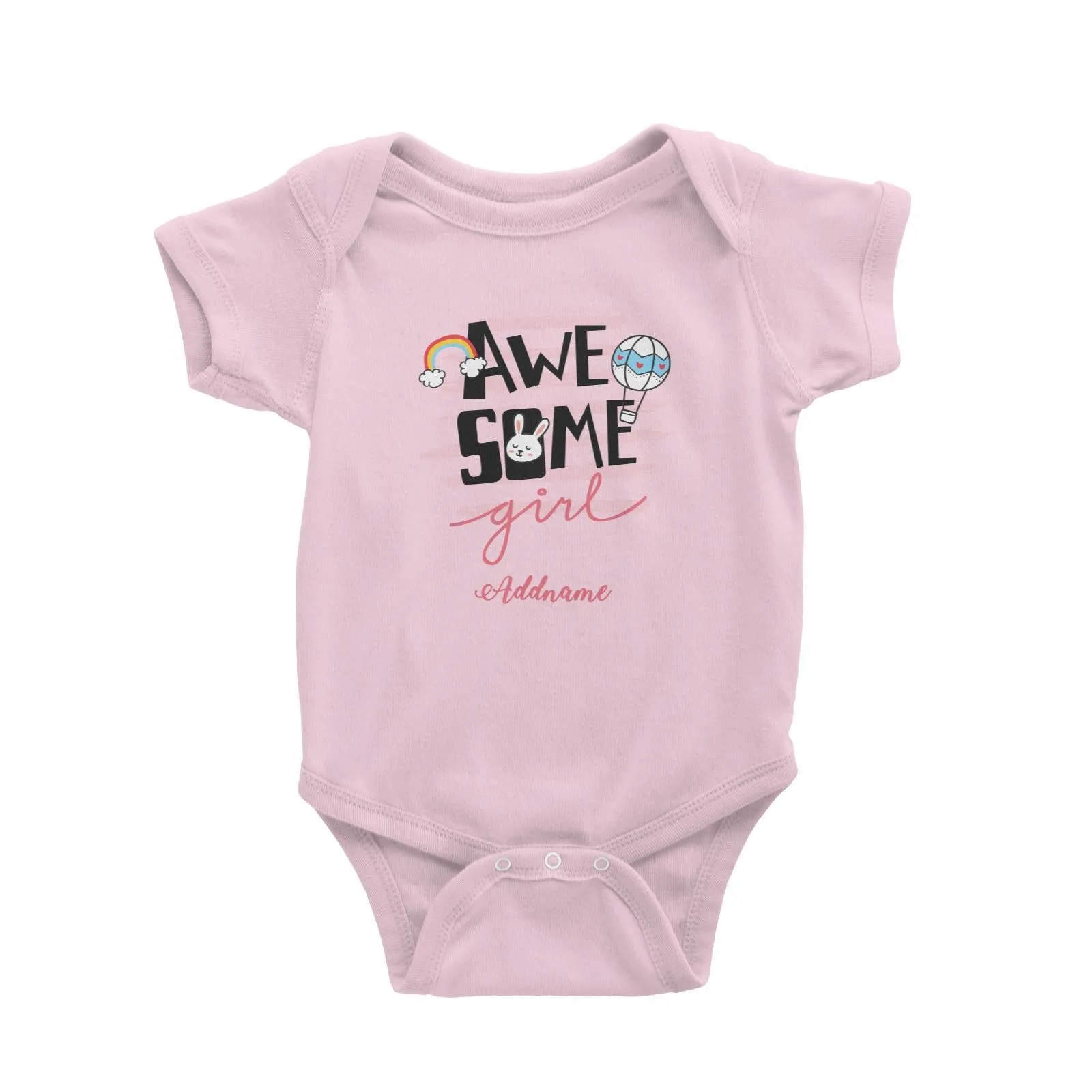 Awesome Girl with Bunny Elements Addname Baby Romper