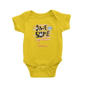 Awesome Girl with Bunny Elements Addname Baby Romper