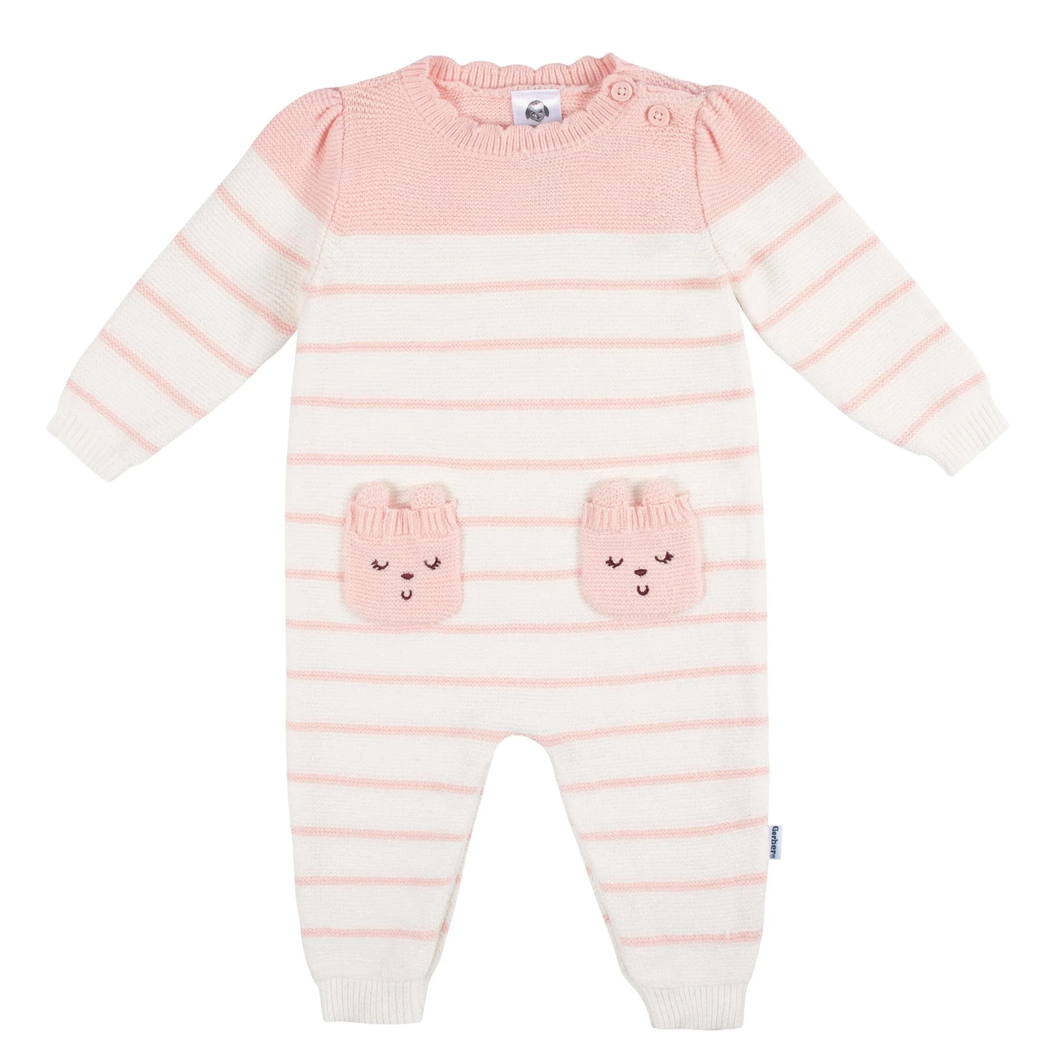 Baby Girls Bear Sweater Knit Romper