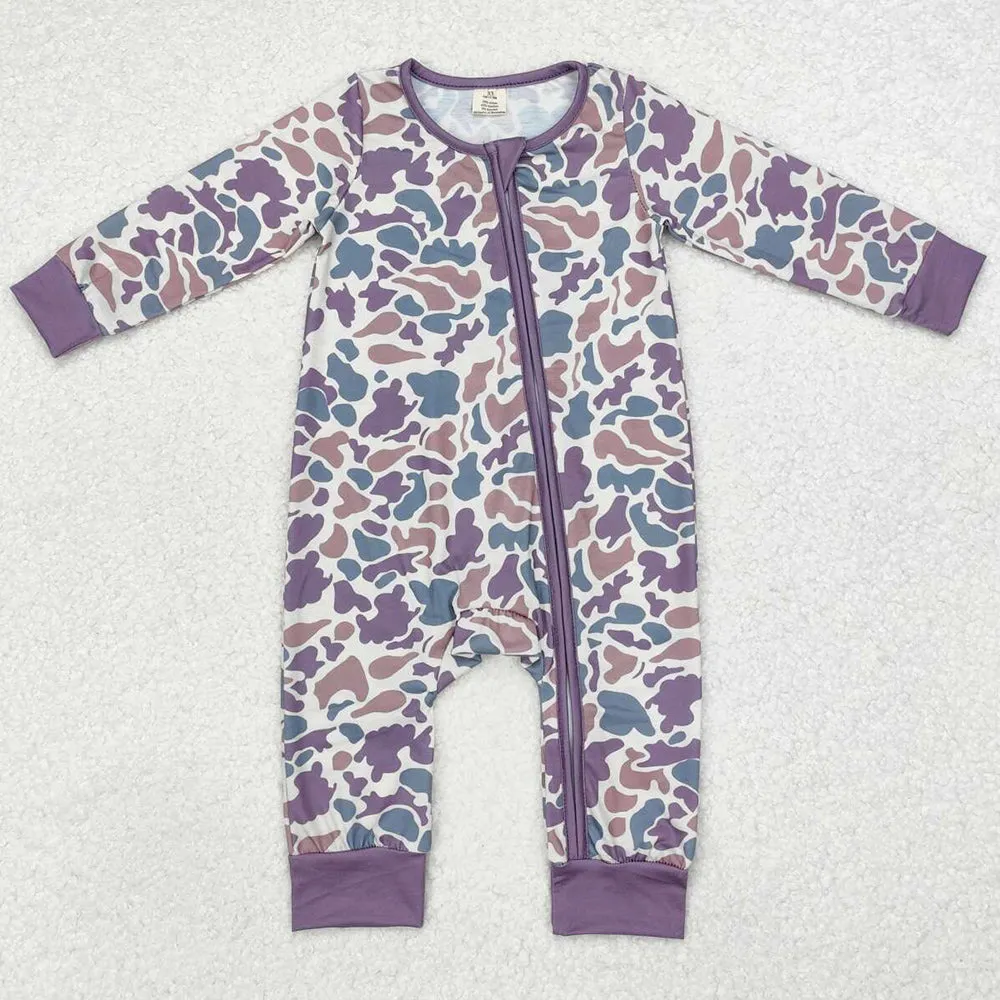 Baby Infant Boys Rompers Bamboo Camo Zip Rompers LR1604