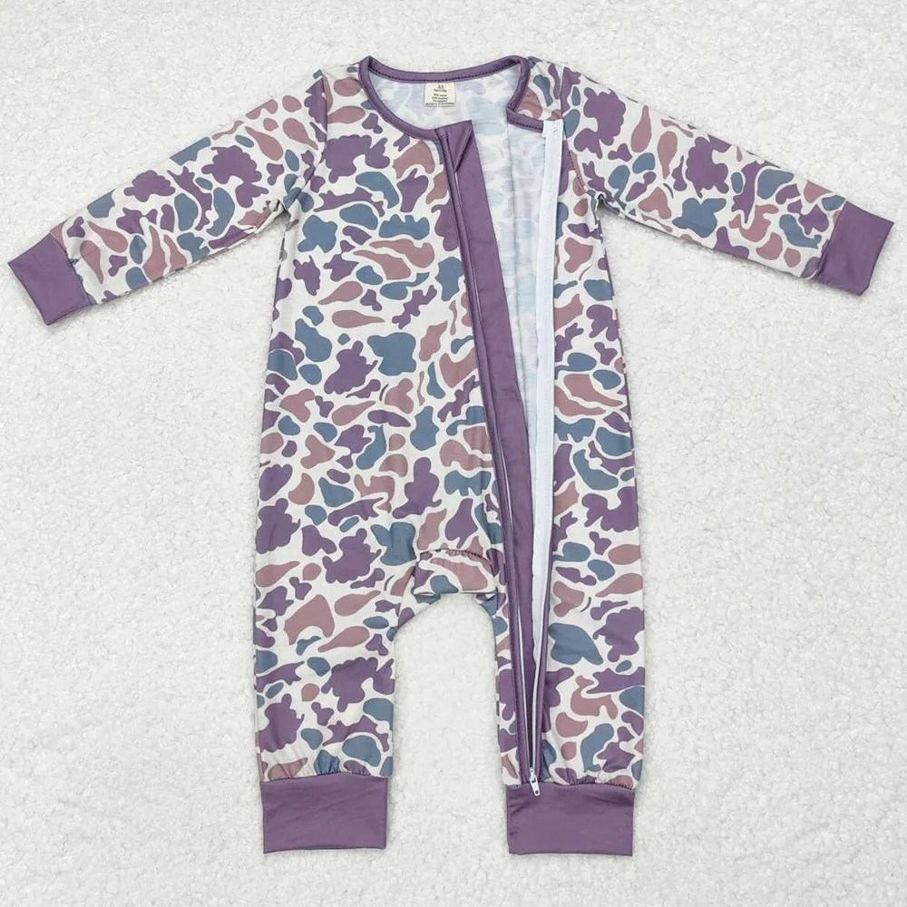 Baby Infant Boys Rompers Bamboo Camo Zip Rompers LR1604