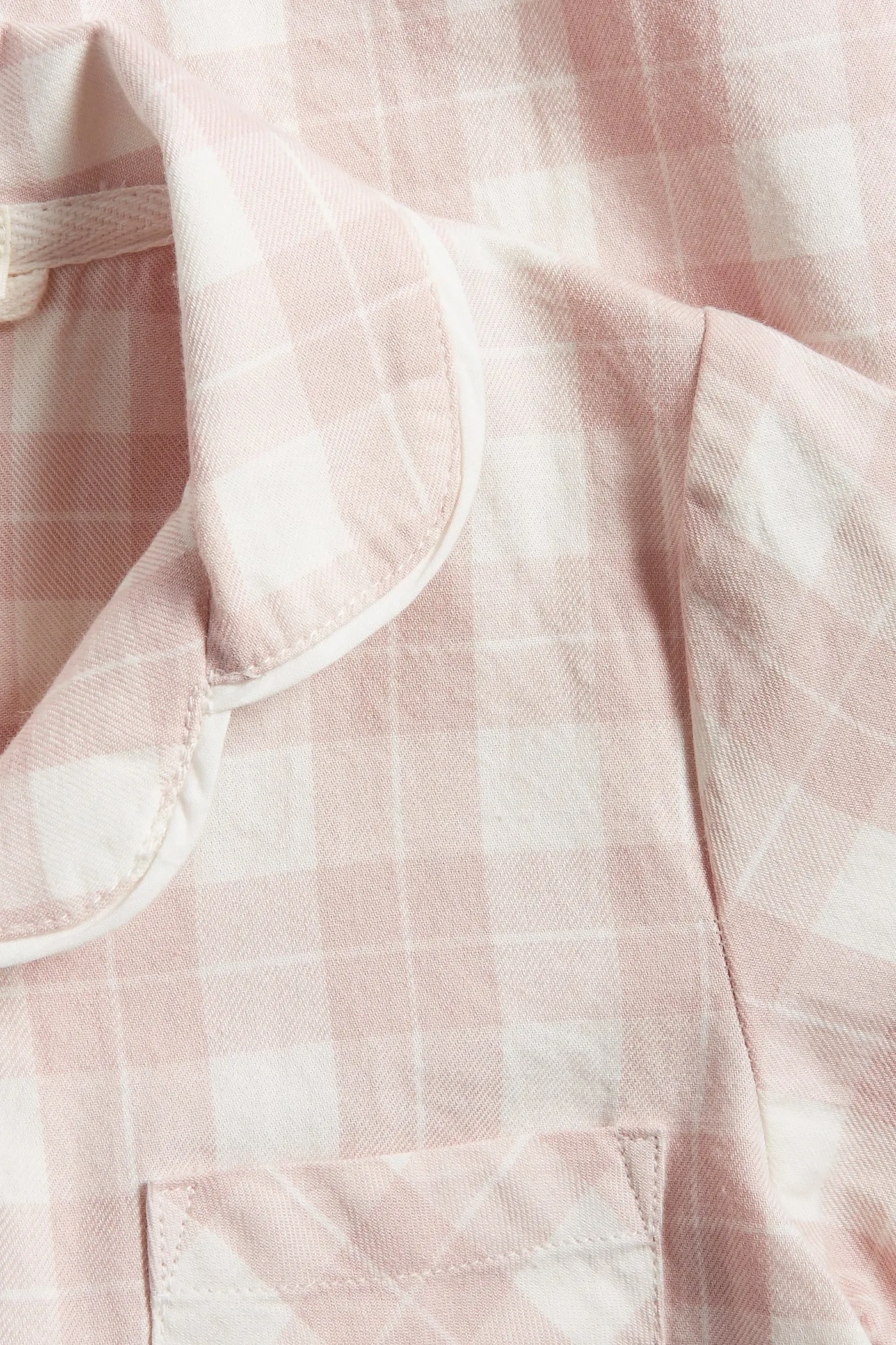 Baby pink checked sleepsuit