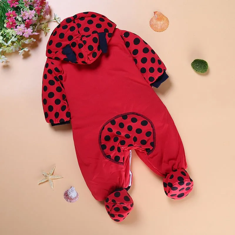 Baby Rompers Thick Warm Hooded Jumpsuits  for Autumn Winter