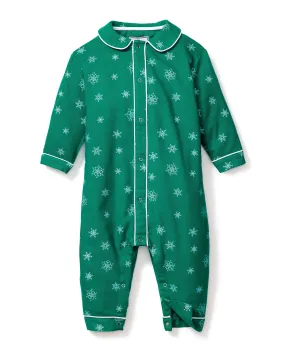 Baby's Flannel Cambridge Romper | Emerald Wonderland