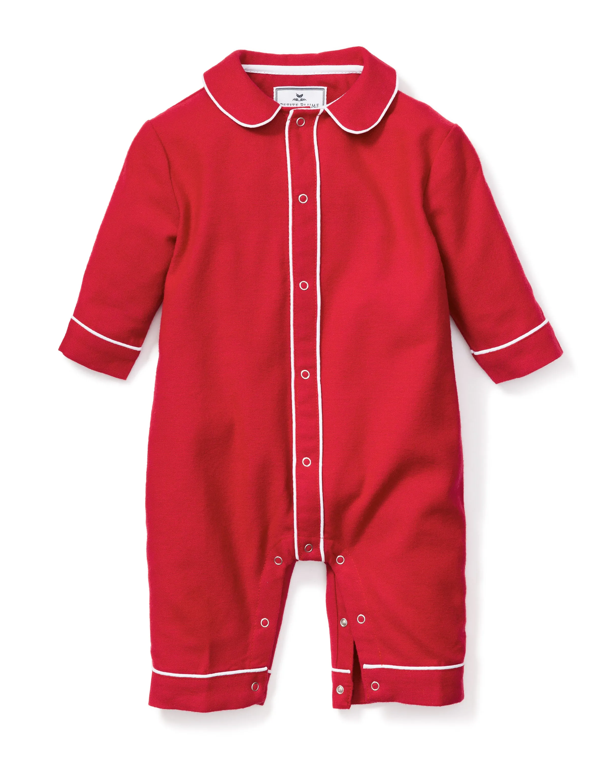 Baby's Flannel Cambridge Romper in Red