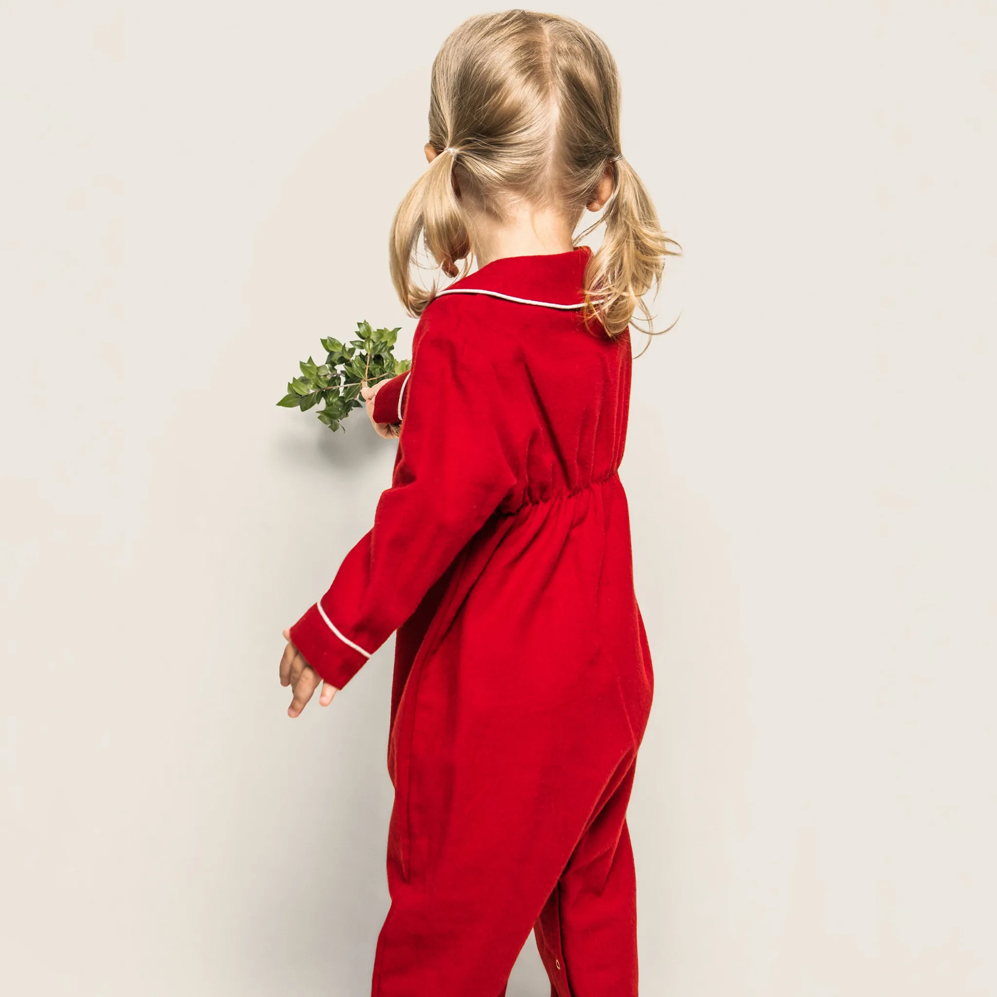 Baby's Flannel Cambridge Romper in Red