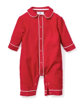 Baby's Flannel Cambridge Romper in Red