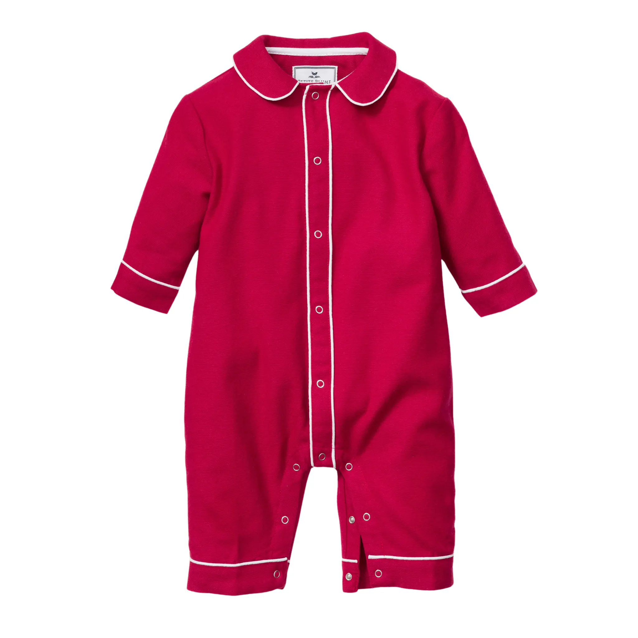 Baby's Flannel Cambridge Romper in Red