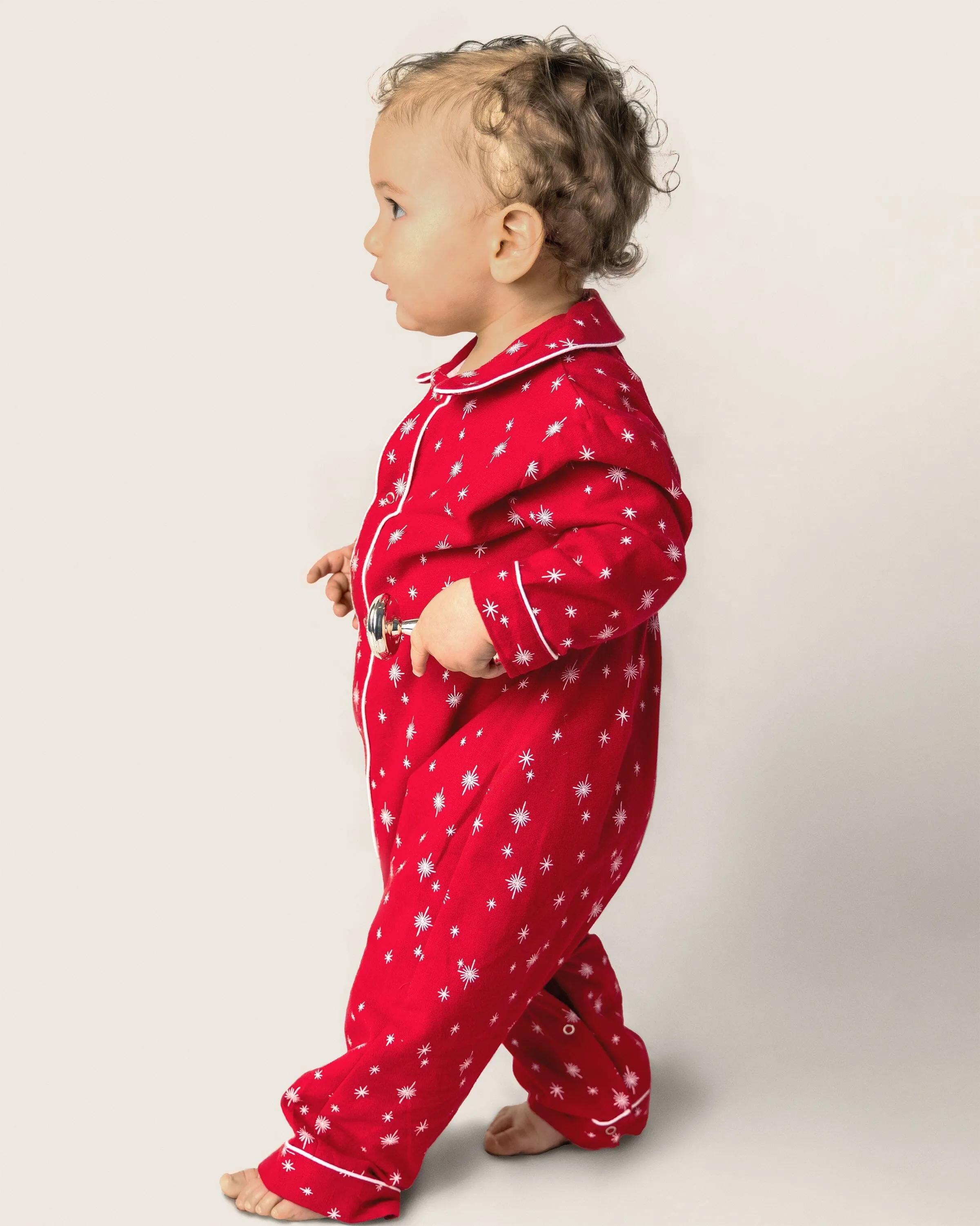 Baby's Flannel Cambridge Romper | Starry Night