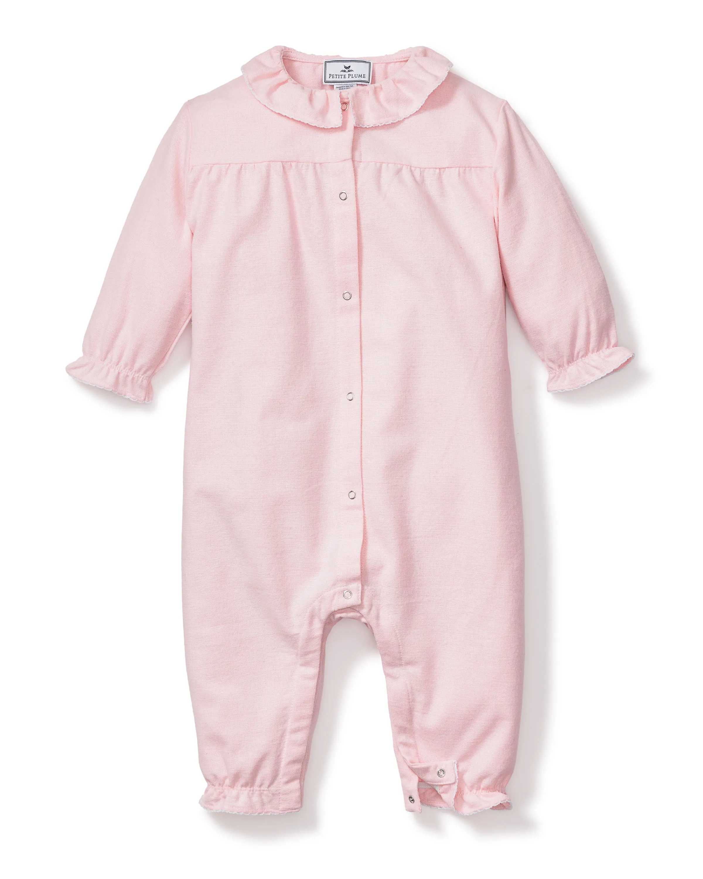 Baby's Flannel Madeline Romper in Pink