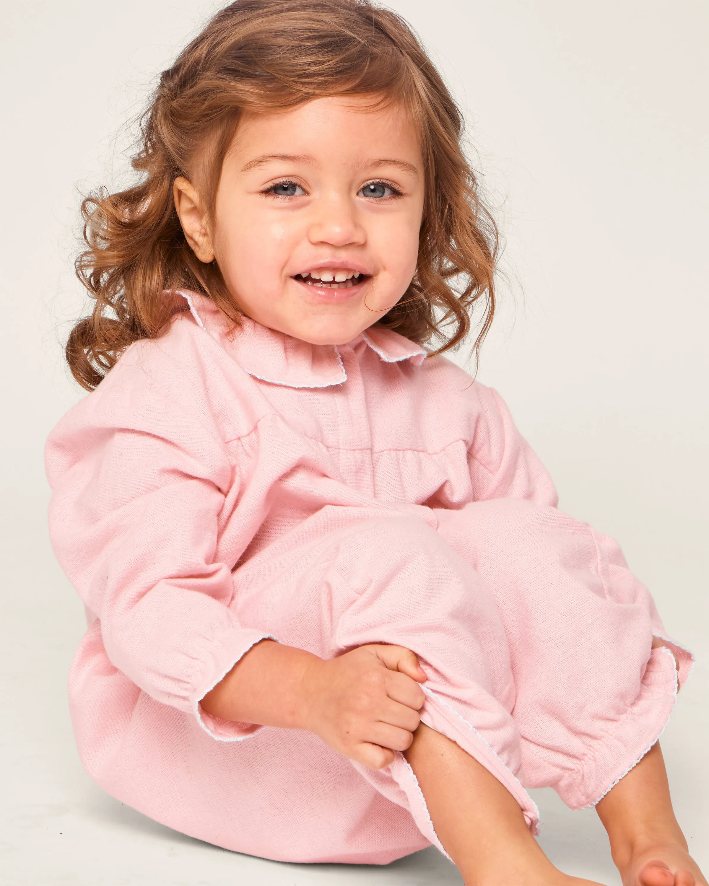 Baby's Flannel Madeline Romper in Pink