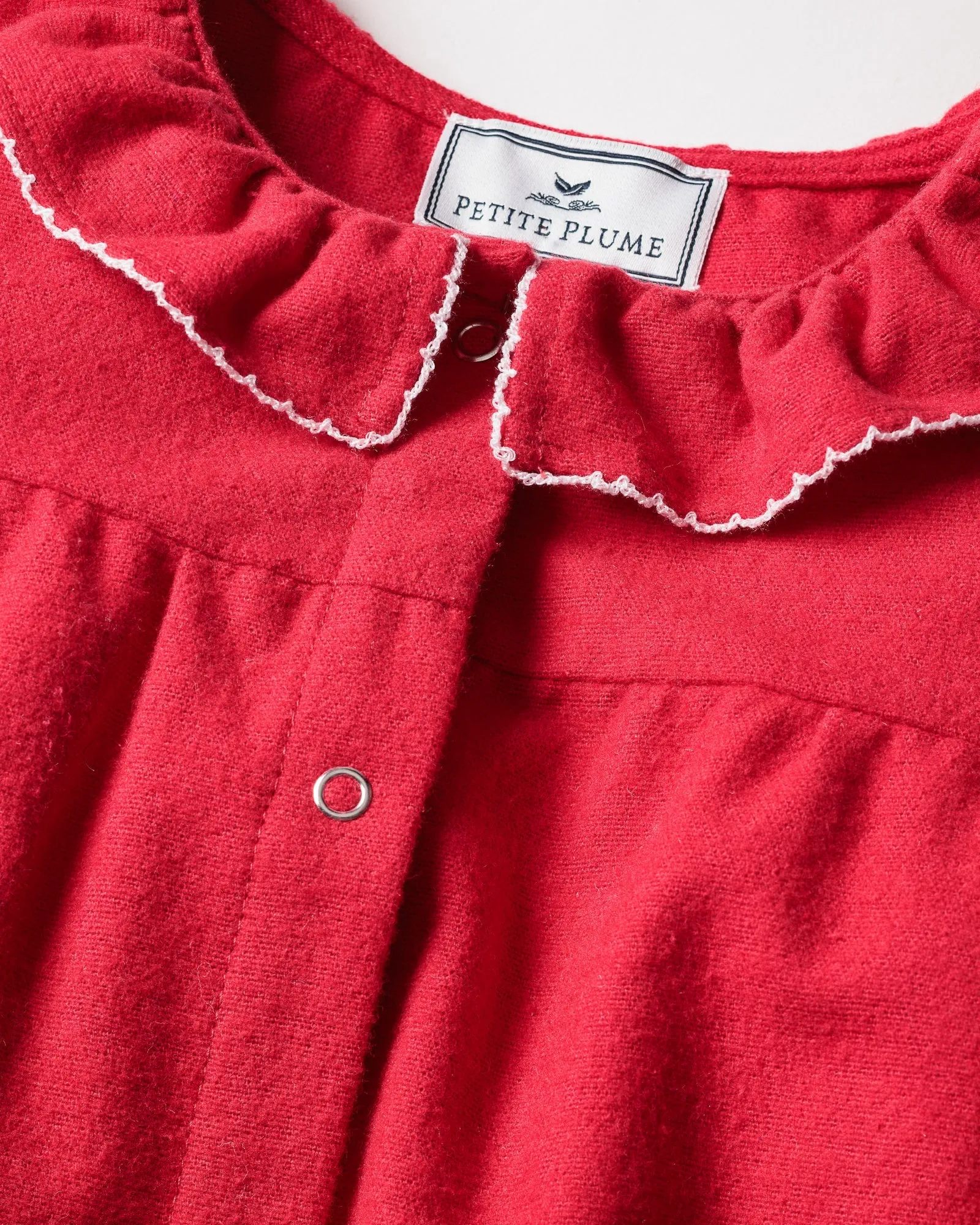 Baby's Flannel Madeline Romper in Red