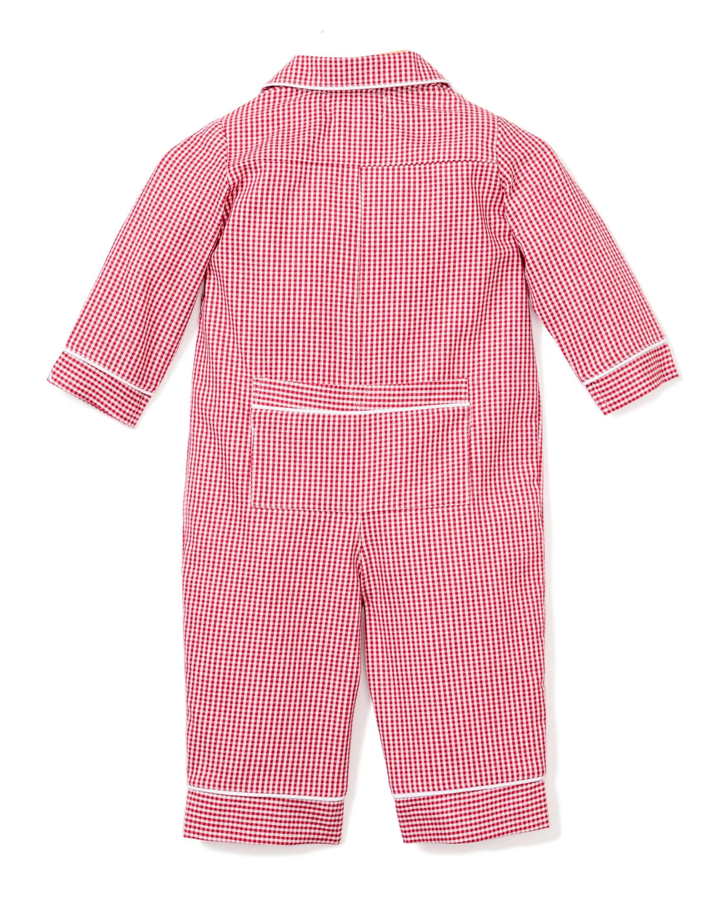 Baby's Flannel Romper in Red Mini Gingham