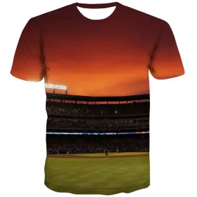 Baseball T-shirt Men Stadium T-shirts 3d Game Shirt Print White T-shirts Graphic