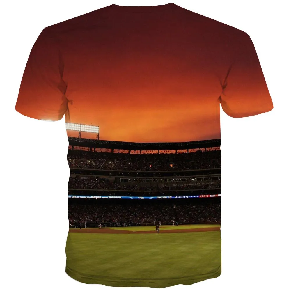 Baseball T-shirt Men Stadium T-shirts 3d Game Shirt Print White T-shirts Graphic