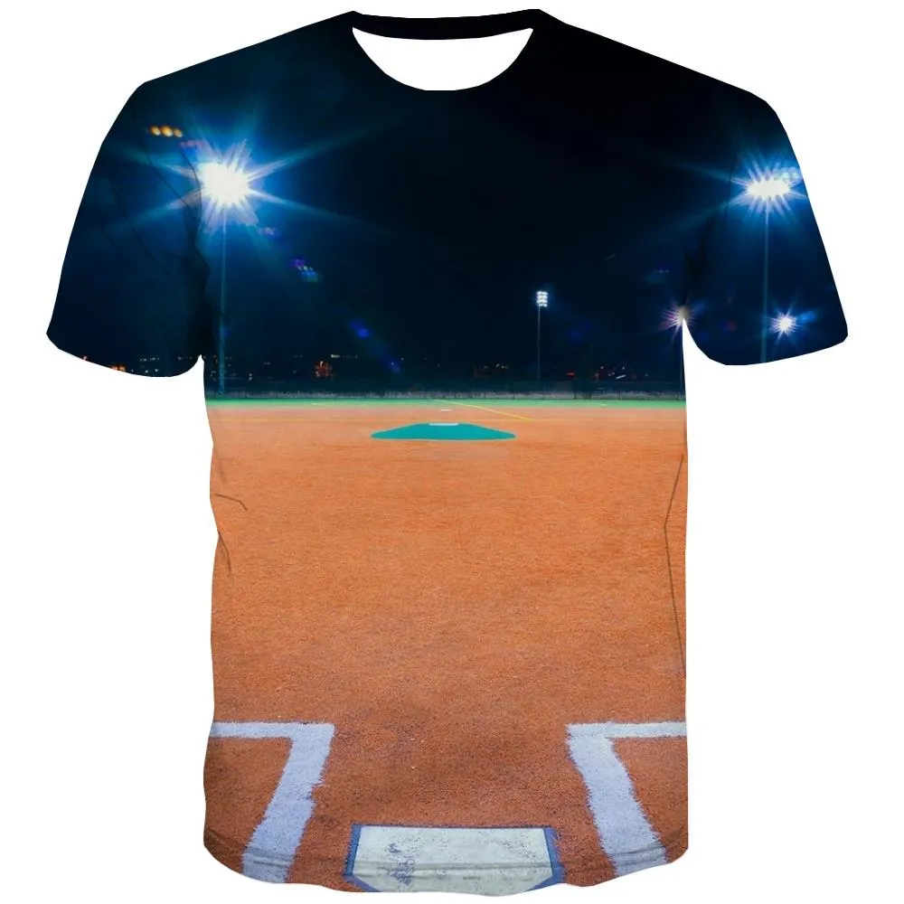 Baseball T shirts Men Stadium T-shirts 3d Game Tshirt Printed White Tshirts Cool